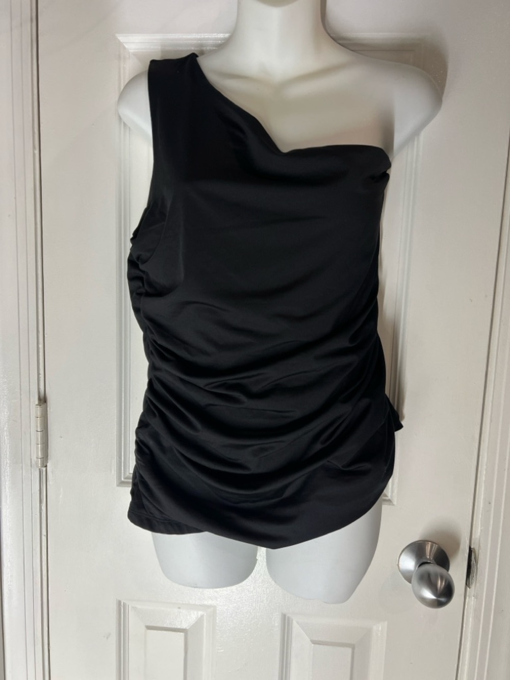 sofia by sofia vergara One-Shoulder Black Draped Top